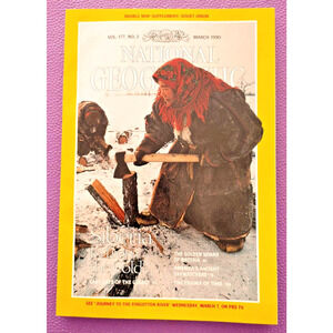 National Geographic Magazine March 1990 with map Siberia Gulag Ancien Skywwalker